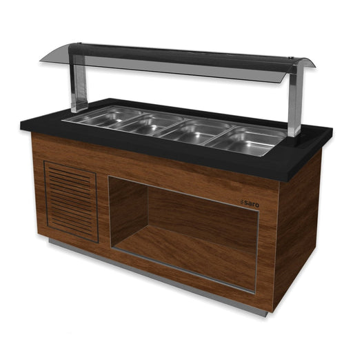 Saro - SARO Salatbar, 4x 1/1 GN, PREMIUM LINE SB-K170 Walnuss - GastroDeals