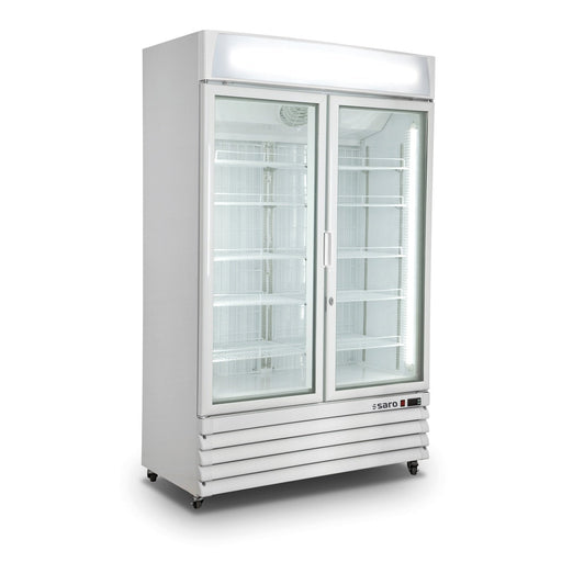 Saro - SARO Tiefkühlschrank, 2 Glastüren, Modell D 800 - weiß - GastroDeals