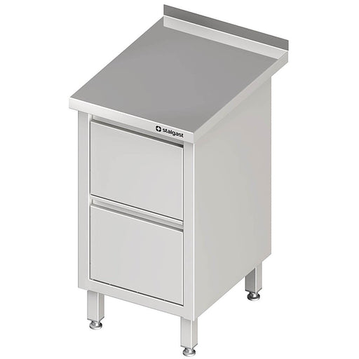 Stalgast - Schubladenschrank mit 2 Schubladen, 450x600x850 mm, mit Aufkantung, verschweißt - GastroDeals