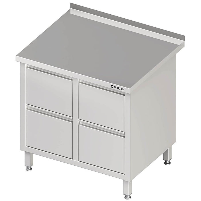 Stalgast - Schubladenschrank mit 2x2 Schubladen, 840x700x850 mm, mit Aufkantung, verschweißt - GastroDeals
