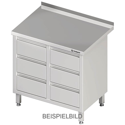 Stalgast - Schubladenschrank mit 2x3 Schubladen, 840x700x850 mm, ohne Aufkantung, verschweißt - GastroDeals