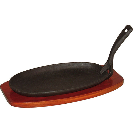 Stalgast - Servierpfanne aus Gusseisen mit Holzuntersetzer, Abmessung 24 x 14 cm - GastroDeals