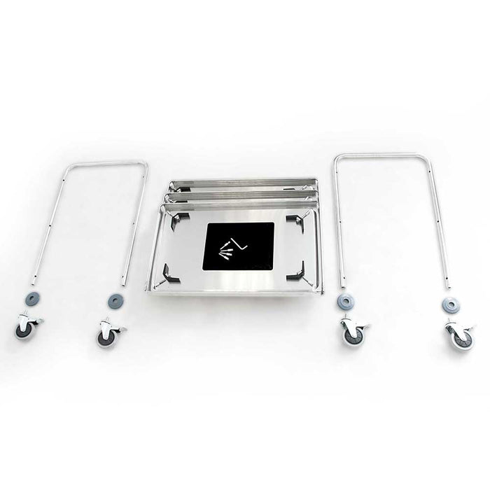 Stalgast - Servierwagen aus Edelstahl, mit drei Borden, 845 x 525 x 940 mm (BxTxH) - GastroDeals