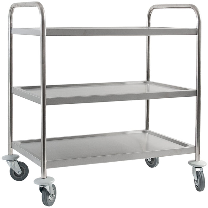 Stalgast - Servierwagen aus Edelstahl, mit drei Borden, 845 x 525 x 940 mm (BxTxH) - GastroDeals