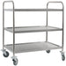 Stalgast - Servierwagen aus Edelstahl, mit drei Borden, 845 x 525 x 940 mm (BxTxH) - GastroDeals