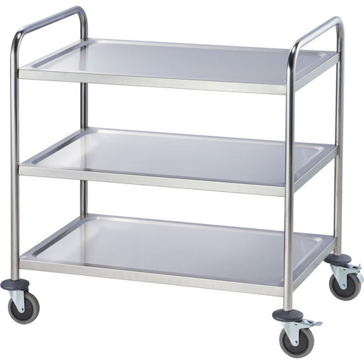 Stalgast - Servierwagen aus Edelstahl, mit drei Borden, 860 x 540 x 920 mm (BxTxH) - GastroDeals