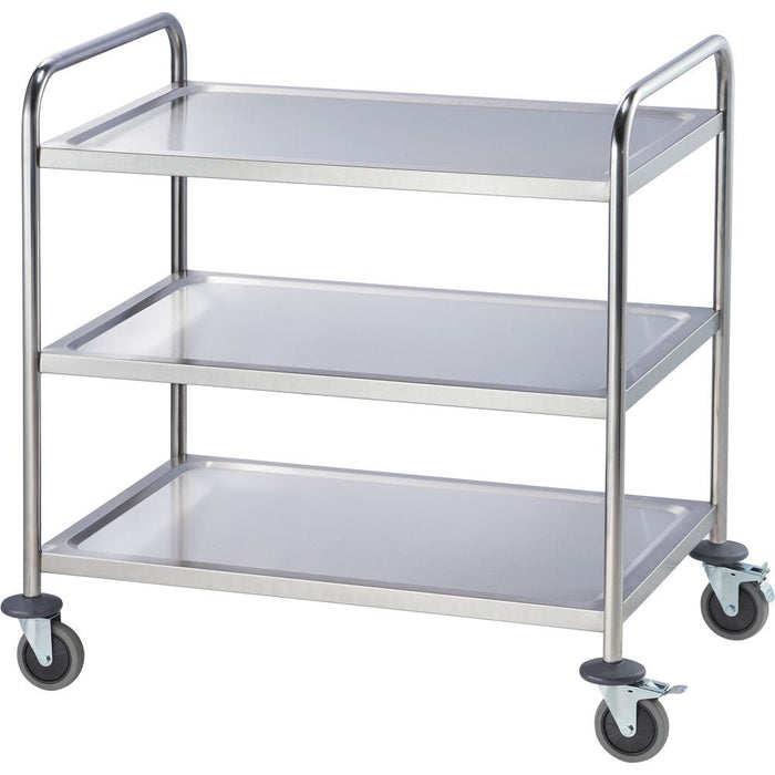 Stalgast - Servierwagen aus Edelstahl, mit drei Borden, 860 x 540 x 920 mm (BxTxH) - GastroDeals