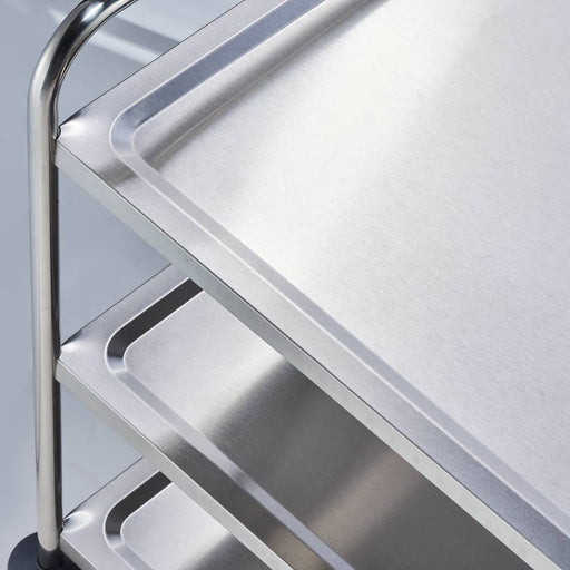 Stalgast - Servierwagen aus Edelstahl, mit drei Borden, 860 x 540 x 920 mm (BxTxH) - GastroDeals