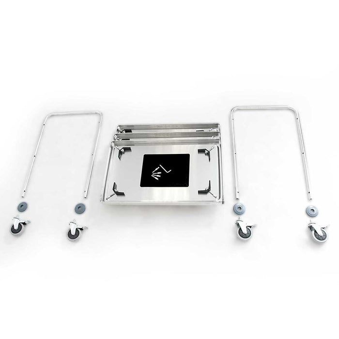 Stalgast - Servierwagen aus Edelstahl, mit zwei Borden, 845 x 525 x 940 mm (BxTxH) - GastroDeals