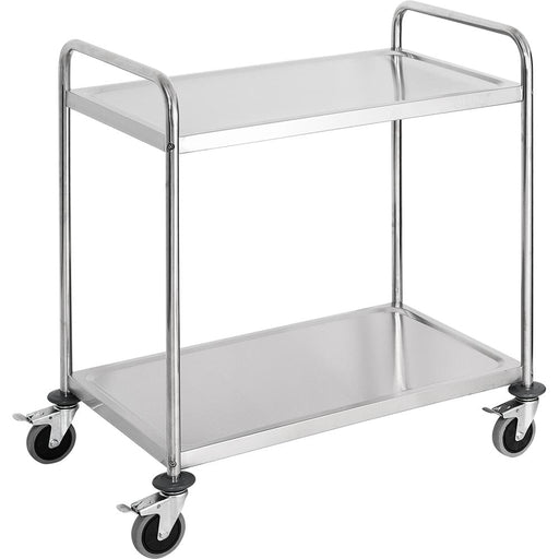 Stalgast - Servierwagen aus Edelstahl, mit zwei Borden, 845 x 525 x 940 mm (BxTxH) - GastroDeals