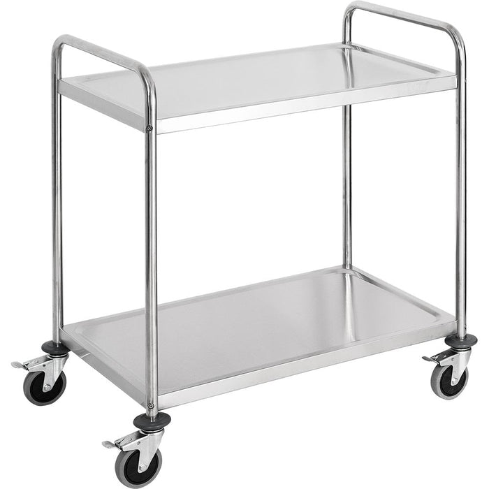 Stalgast - Servierwagen aus Edelstahl, mit zwei Borden, 845 x 525 x 940 mm (BxTxH) - GastroDeals