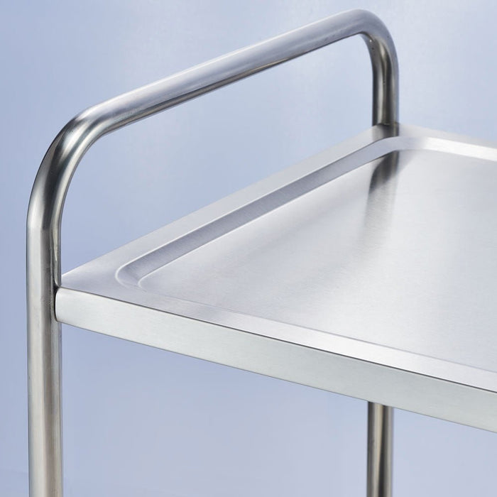 Stalgast - Servierwagen aus Edelstahl, mit zwei Borden, 860 x 540 x 940 mm (BxTxH) - GastroDeals