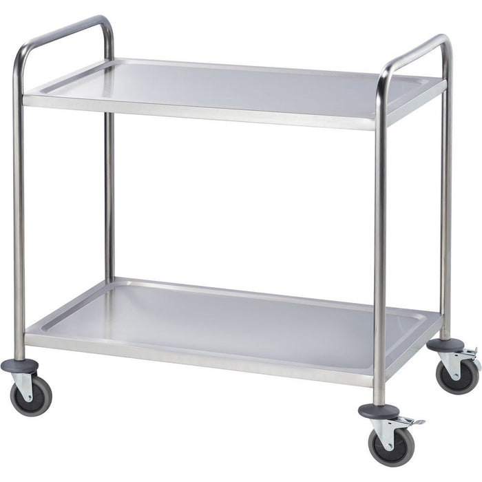 Stalgast - Servierwagen aus Edelstahl, mit zwei Borden, 860 x 540 x 940 mm (BxTxH) - GastroDeals