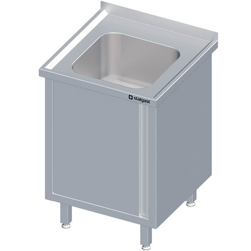Stalgast - Spülschrank mit Flügeltür 600x600x850 mm, mit einem Becken mit Aufkantung, verschweißt - GastroDeals