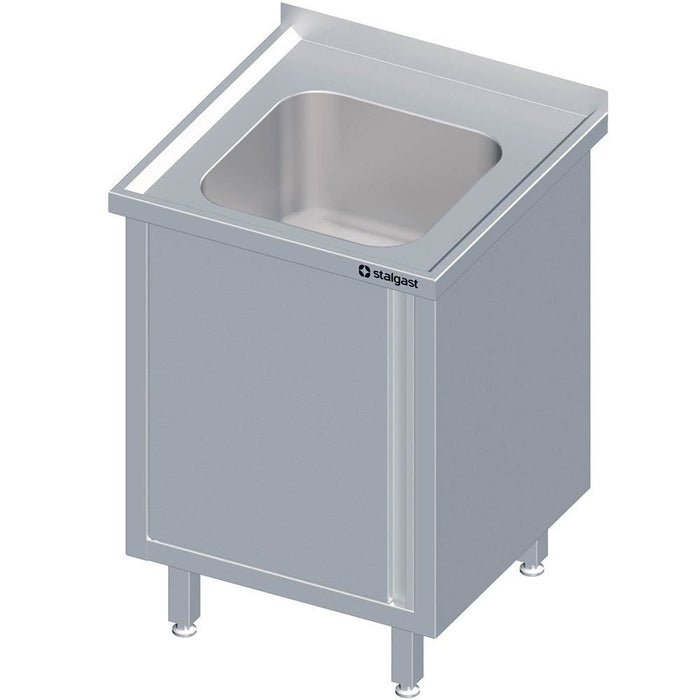 Stalgast - Spülschrank mit Flügeltür 600x600x850 mm, mit einem Becken mit Aufkantung, verschweißt - GastroDeals