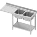 Stalgast - Spültisch ECO mit Grundboden und Überstand 1800x700x900 mm, mit zwei Becken rechts, mit Aufkantung, Selbstmontage (AISI201) - GastroDeals