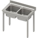 Stalgast - Spültisch ECO ohne Grundboden 1000x600x850 mm, mit zwei Becken und Aufkantung, Selbstmontage (AISI201) - GastroDeals