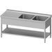 Stalgast - Spültisch mit Grundboden 1200x600x850 mm, mit zwei Becken, mit Aufkantung, verschweißt - GastroDeals