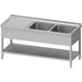 Stalgast - Spültisch mit Grundboden 1400x600x850 mm, mit zwei Becken rechts, mit Aufkantung, verschweißt - GastroDeals