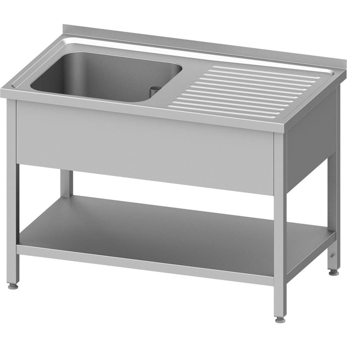 Stalgast - Spültisch mit Grundboden 1400x700x850 mm, mit einem Becken links, mit Aufkantung, verschweißt - GastroDeals
