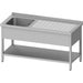 Stalgast - Spültisch mit Grundboden, 1600x600x850 mm, mit einem Becken links, mit Aufkantung, verschweißt - GastroDeals