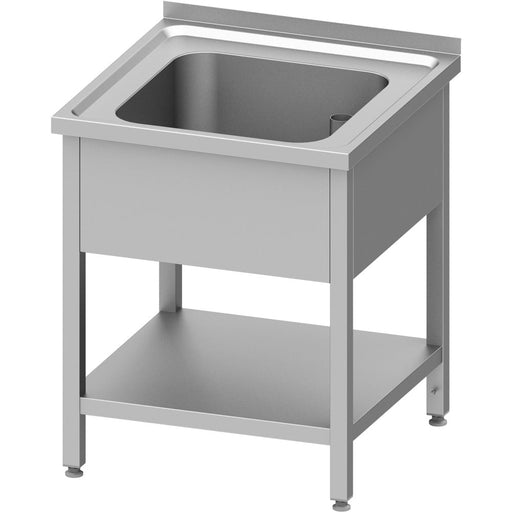 Stalgast - Spültisch mit Grundboden 600x700x850 mm, mit einem Becken mit Aufkantung, verschweißt - GastroDeals