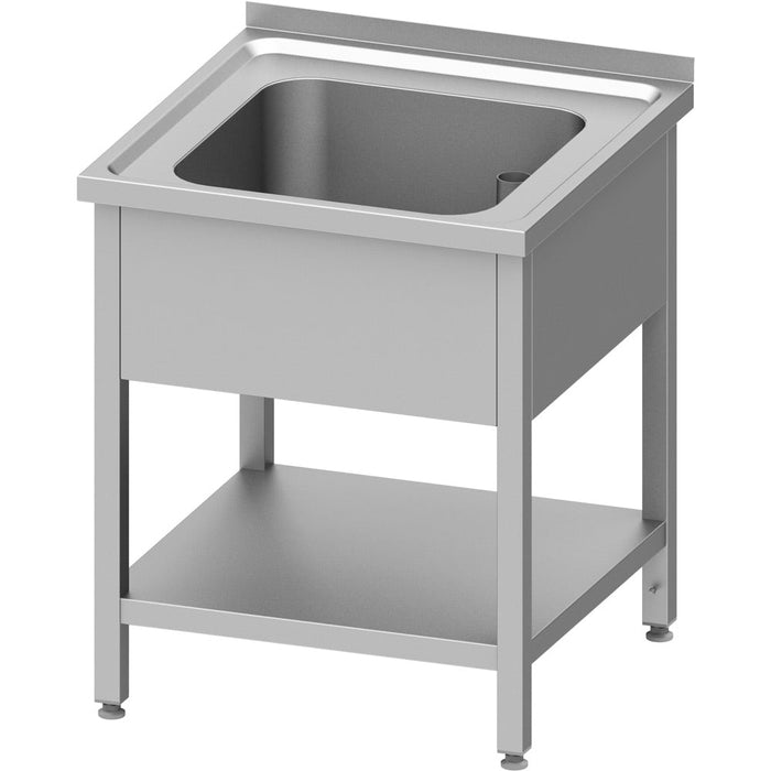 Stalgast - Spültisch mit Grundboden 700x700x850 mm, mit einem Becken mit Aufkantung, verschweißt - GastroDeals