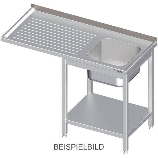Stalgast - Spültisch mit Grundboden und Überstand 1200x700x850 mm, mit einem Becken links, mit Aufkantung, verschweißt - GastroDeals