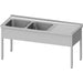 Stalgast - Spültisch ohne Grundboden 1400x600x850 mm, mit zwei Becken links, mit Aufkantung, verschweißt - GastroDeals