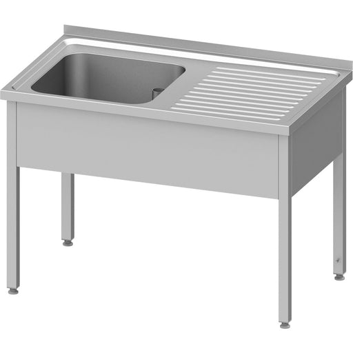 Stalgast - Spültisch ohne Grundboden 1400x700x850 mm, mit einem Becken links, mit Aufkantung, verschweißt - GastroDeals