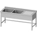 Stalgast - Spültisch ohne Grundboden, 1700x700x850 mm, mit zwei Becken links, mit Aufkantung, verschweißt - GastroDeals