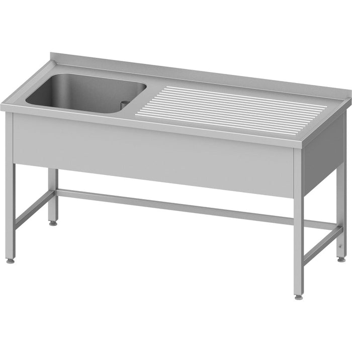 Stalgast - Spültisch ohne Grundboden, 1800x700x850 mm, mit einem Becken links, mit Aufkantung, verschweißt - GastroDeals