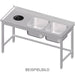 Stalgast - Spültisch ohne Grundboden, mit Abfallloch, 1700x600x850 mm, mit zwei Becken links, mit Aufkantung, verschweißt - GastroDeals