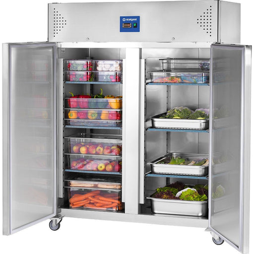 Stalgast - Starline Doppeltür-Kühlschrank mit Rädern, GN 2/1 - GastroDeals