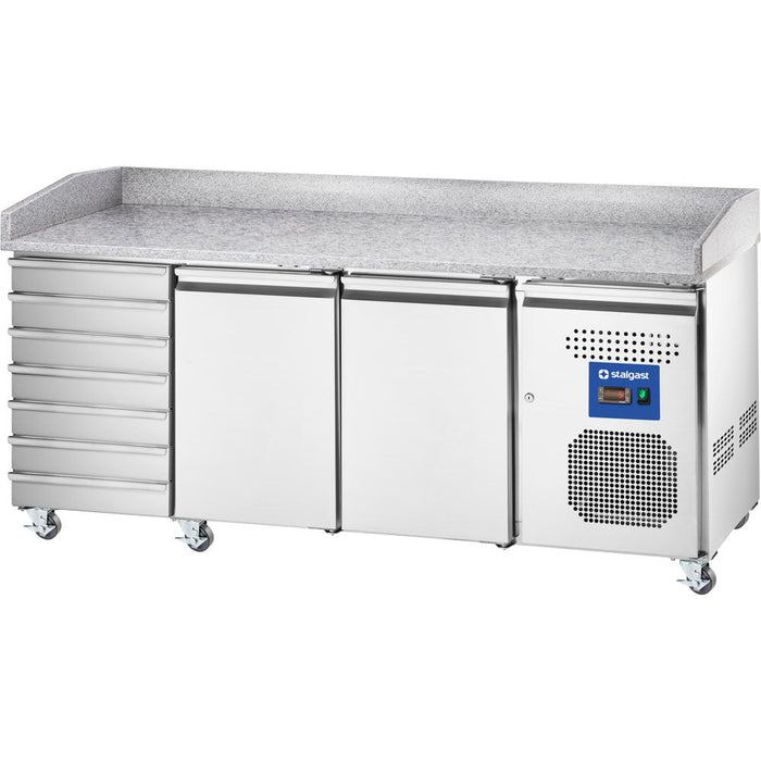 Stalgast - Starline Pizzatisch, 2-türig, 7 Schubladen, EN 600x400 mm - GastroDeals