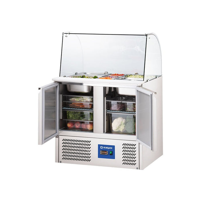 Stalgast - Starline Saladette mit Glasabdeckung, 2-türig, 10x GN 1/4, - GastroDeals