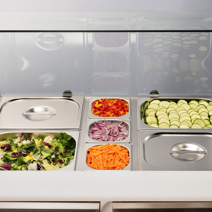 Stalgast - Starline Saladette mit Glasabdeckung, 2-türig, 10x GN 1/4, - GastroDeals