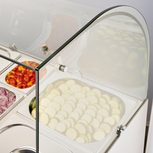 Stalgast - Starline Saladette mit Glasabdeckung, 2-türig, 10x GN 1/4, - GastroDeals