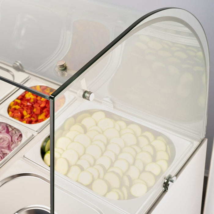Stalgast - Starline Saladette mit Glasabdeckung, 2-türig, 10x GN 1/4, - GastroDeals