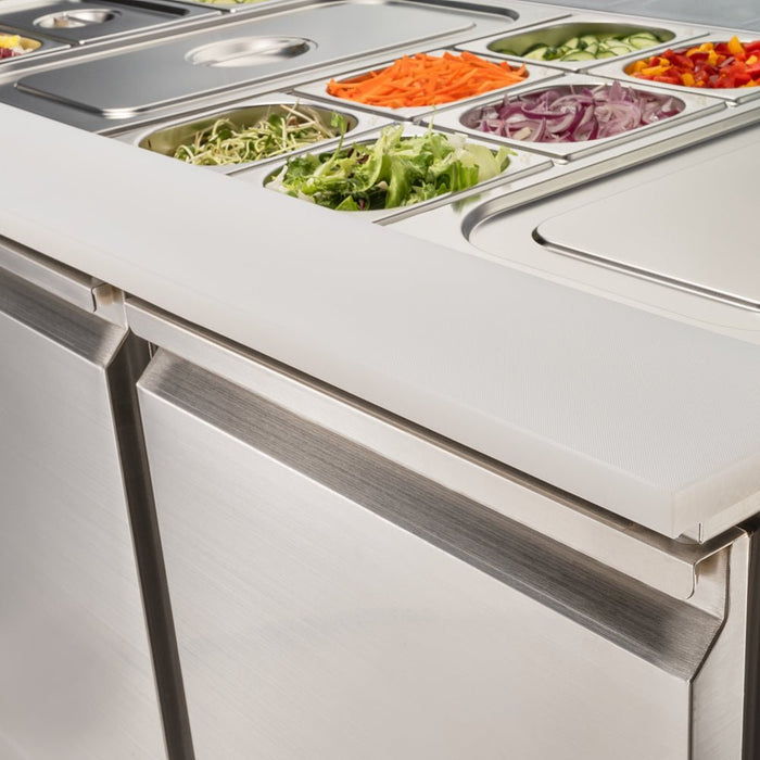 Stalgast - Starline Saladette mit Glasabdeckung, 3-türig, 16x GN 1/4 - GastroDeals