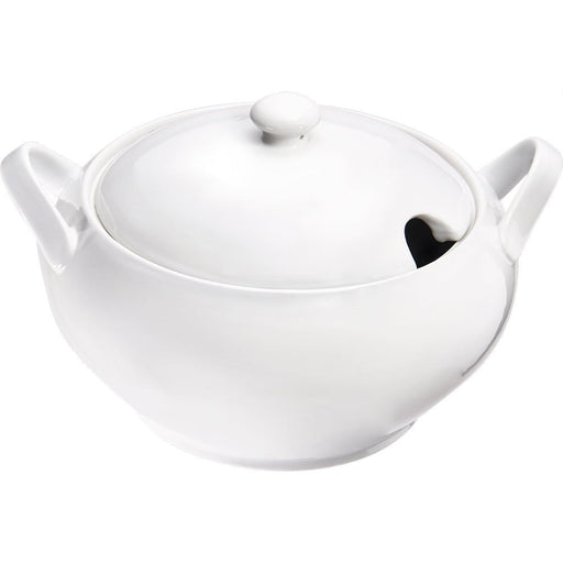 Stalgast - Suppenterrine mit Deckel, reinweißes Hotelporzellan, Serie Isabell, H. 17,5 cm, 3,5 Liter - GastroDeals