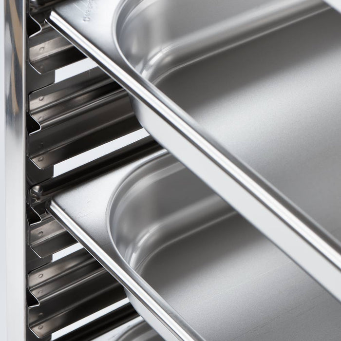 Stalgast - Tablettwagen aus Edelstahl, passend für 14 x GN 1/2, 590 x 670 x 1735 mm (BxTxH) - GastroDeals