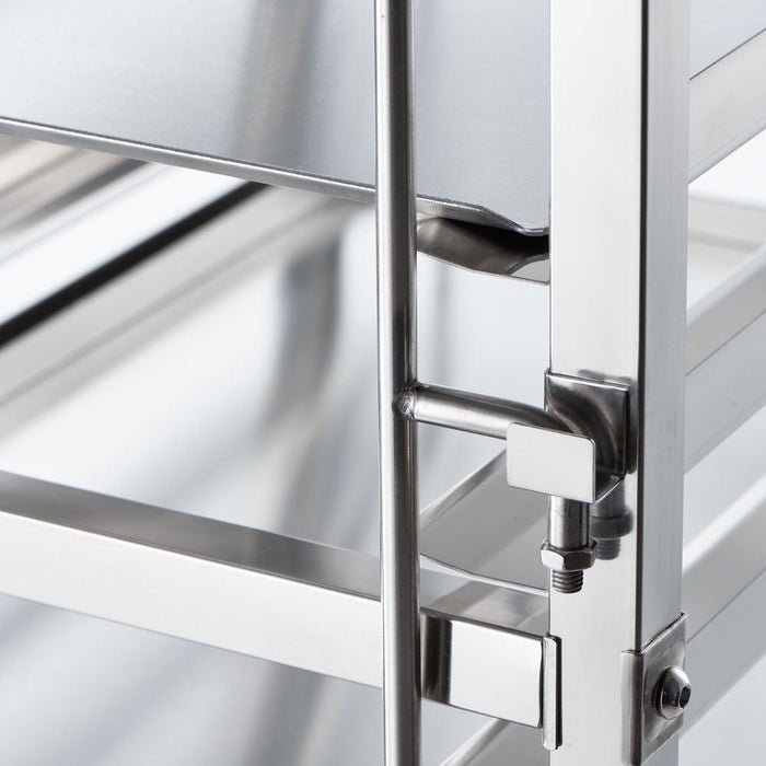 Stalgast - Tablettwagen aus Edelstahl, passend für 16 x Tablett 600 x 400 mm, 470 x 620 x 1735 mm (BxTxH) - GastroDeals
