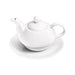 Stalgast - Teekanne mit Tasse und Untertasse, reinweißes Hotelporzellan, Serie Isabell, 3-tlg., 350 ml - GastroDeals