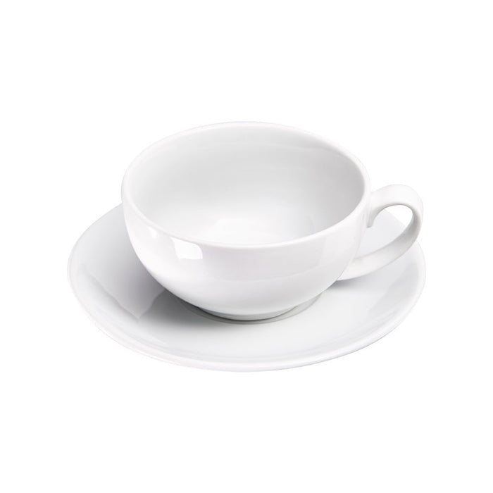 Stalgast - Teekanne mit Tasse und Untertasse, reinweißes Hotelporzellan, Serie Isabell, 3-tlg., 350 ml - GastroDeals