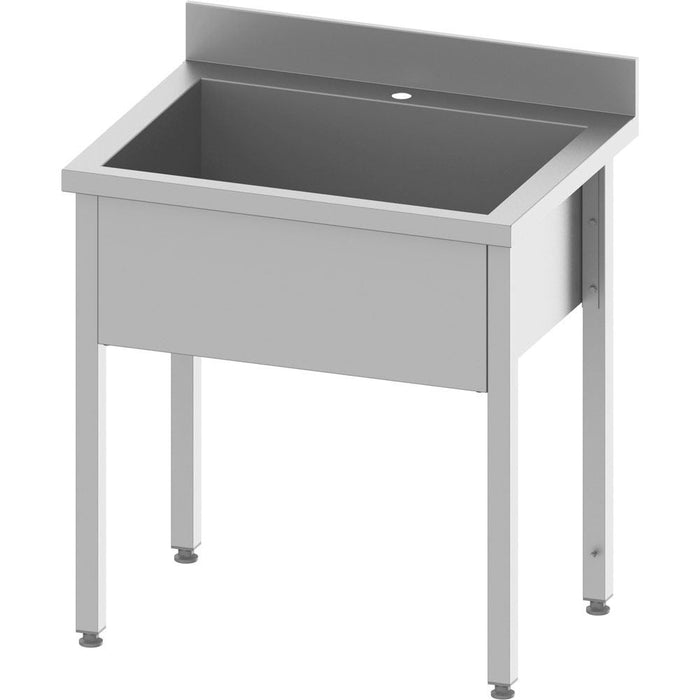 Stalgast - Topfspüle ECO mit einem Becken 600x600x850 mm, 300 mm Beckenhöhe mit Aufkantung, Selbstmontage (AISI201) - GastroDeals