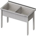 Stalgast - Topfspüle mit zwei Becken, 1300x600x850 mm, 300 mm Beckenhöhe, mit Aufkantung, verschweißt - GastroDeals