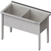 Stalgast - Topfspüle mit zwei Becken, 1300x600x850 mm, 400 mm Beckenhöhe, mit Aufkantung, verschweißt - GastroDeals