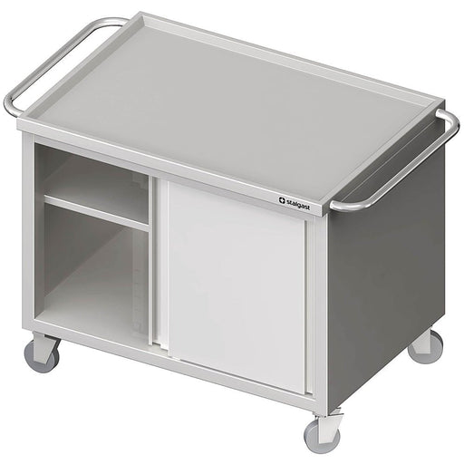 Stalgast - Transportwagen mit geschlossenem Unterbau, und Schiebetüren, 1100x600x850 mm, verschweißt - GastroDeals