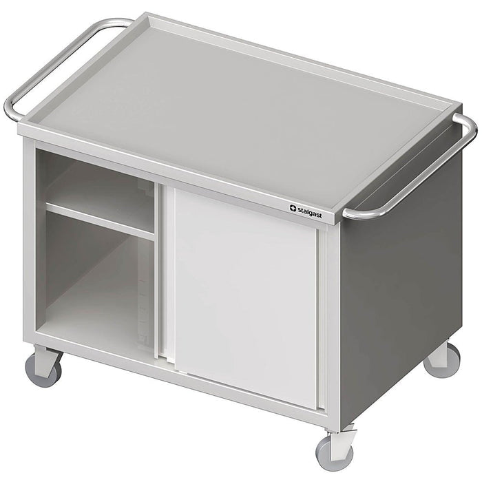 Stalgast - Transportwagen mit geschlossenem Unterbau, und Schiebetüren, 1100x600x850 mm, verschweißt - GastroDeals